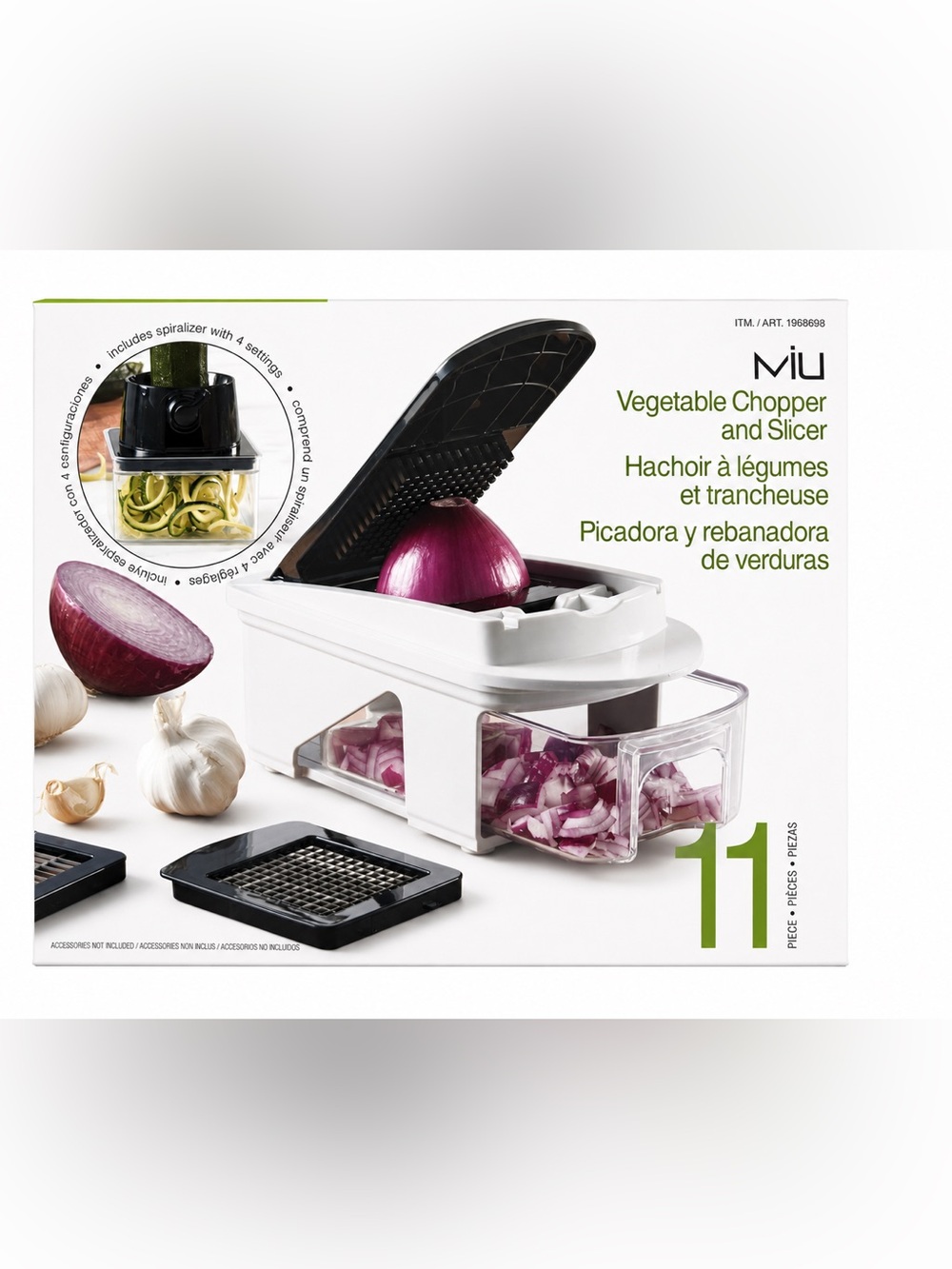 MIU 11-Piece Vegetable Chopper Slicer Dicer Spiralizer New